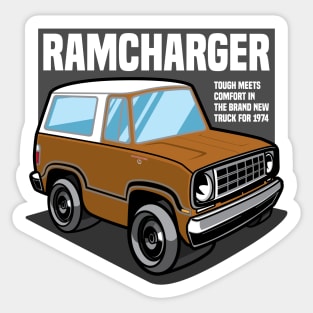 Medium Gold Ramcharger - 1974 Sticker